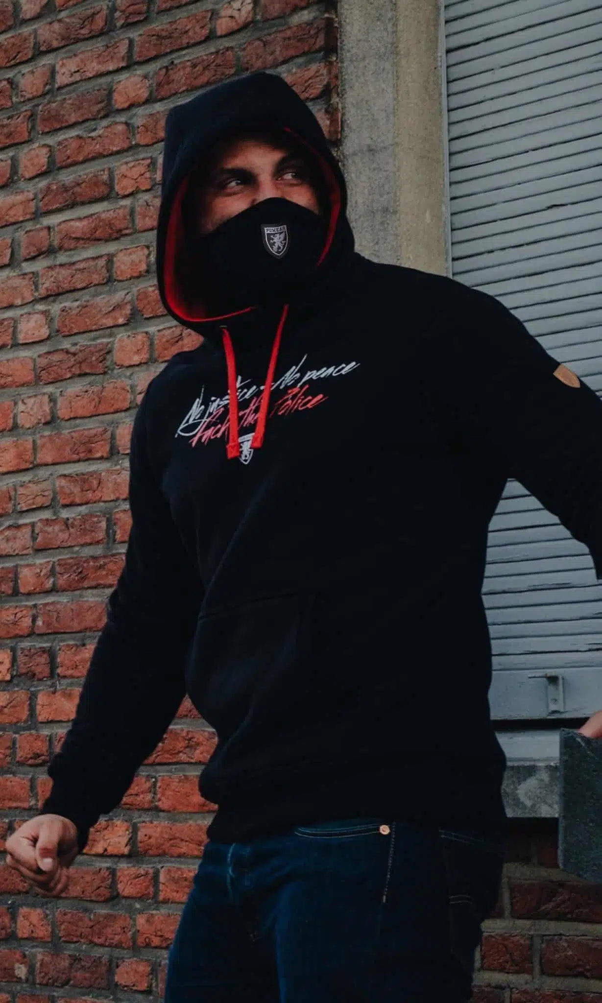 PG WEAR - No Justice - No Peace - BLACK - DUKSERICA (Mask)