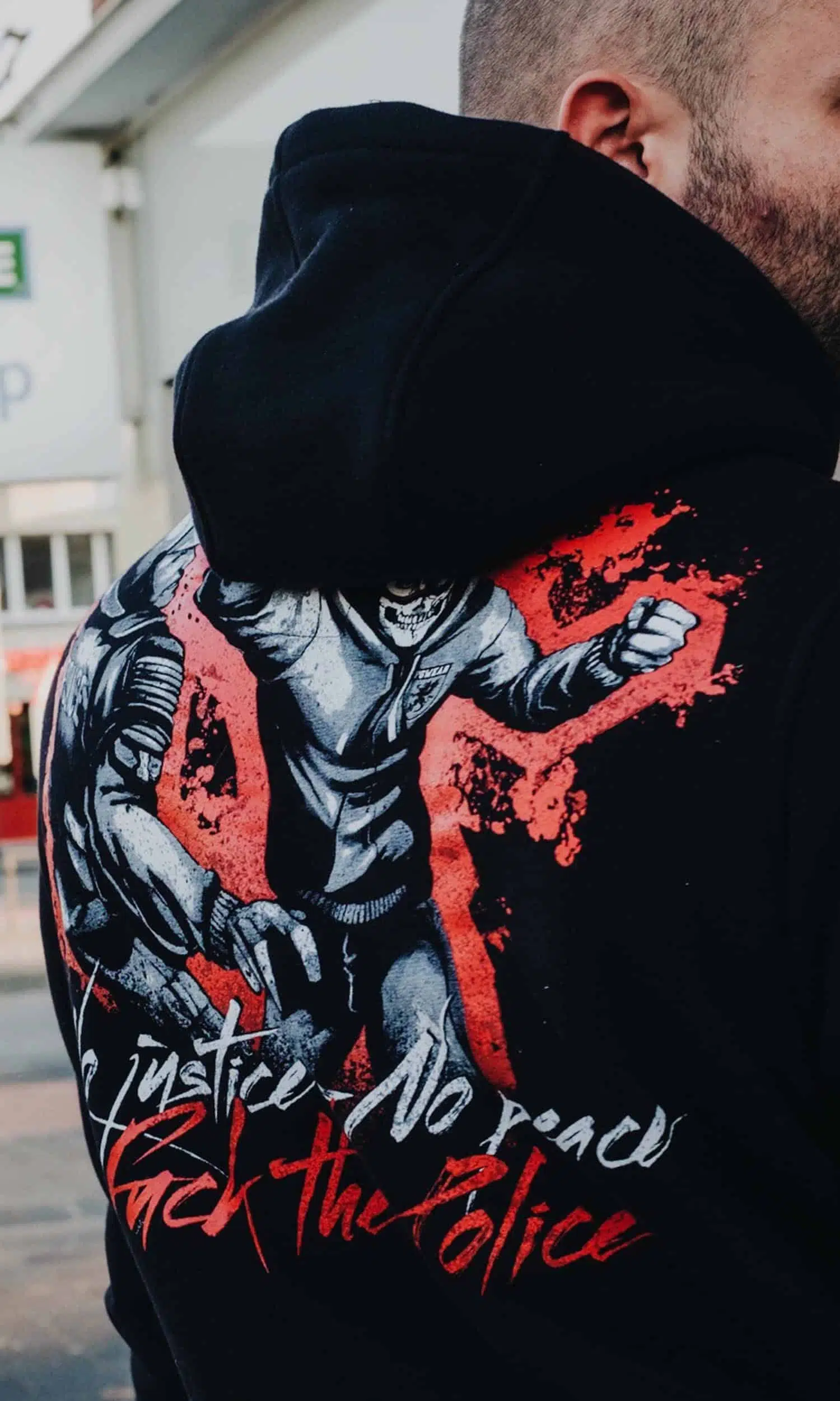 PG WEAR - No Justice - No Peace - BLACK - DUKSERICA (Mask) - 5