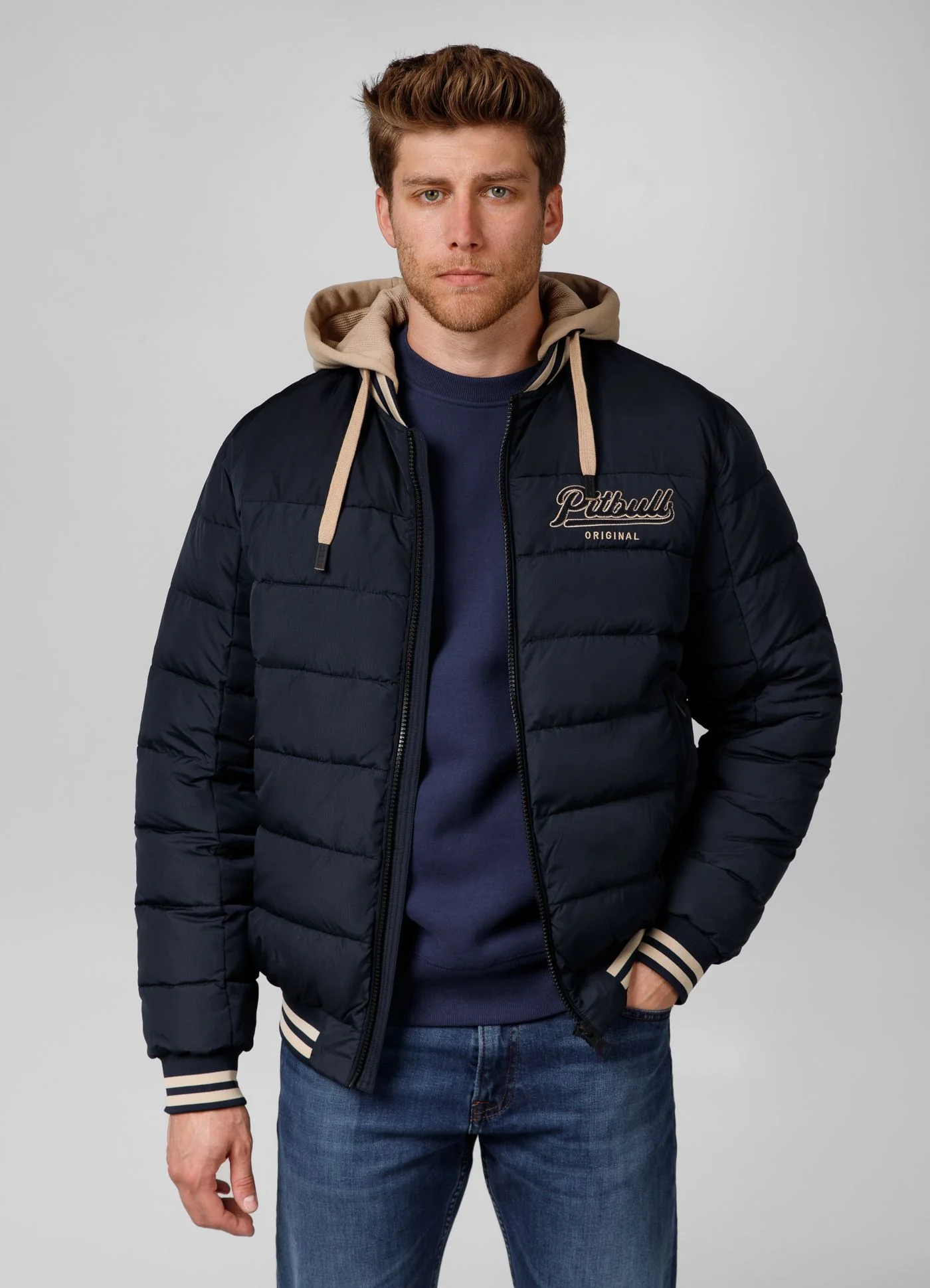 PITBULL - HIDDEN Quilted - NAVY/BEIGE - Jakna